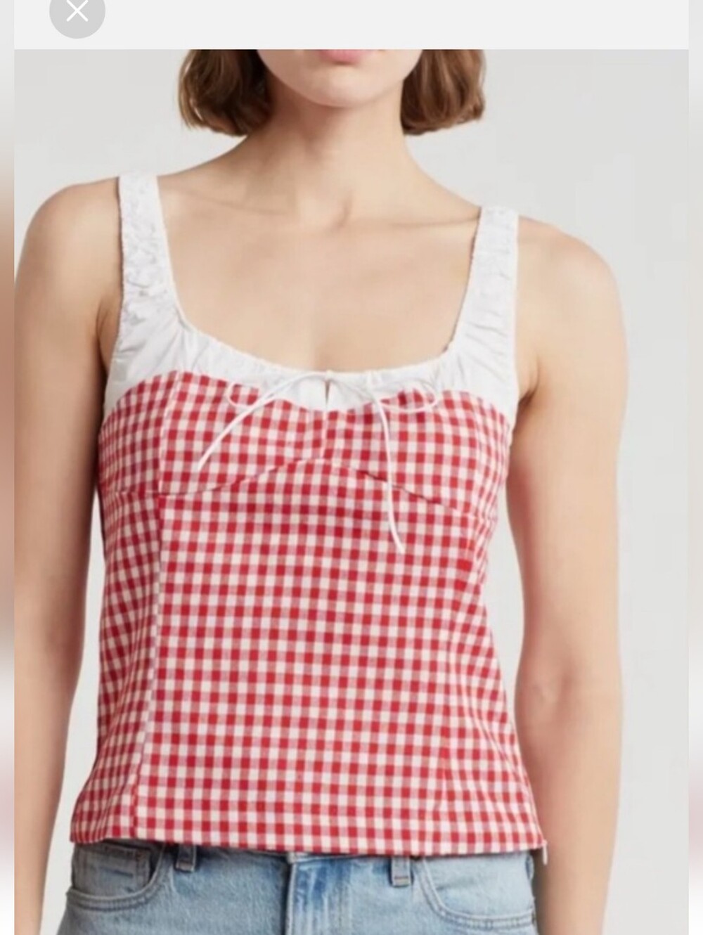 Elodie Women's Red and White Gingham Top